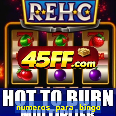 numeros para bingo de 1 a 90